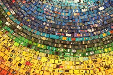 Toy Atlas Rainbow: 2,500 Hot Wheels Cars Turned Into Carpet
