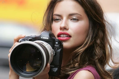 Women, Adriana Lima, Models, Cameras, Canon :: Wallpapers