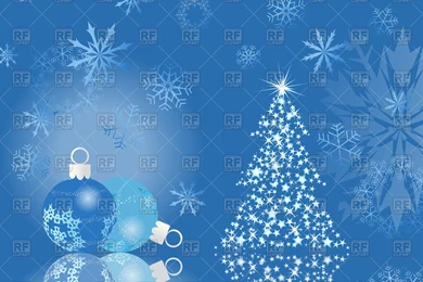 Blue Christmas Backgrounds With Balls And Fir tree, 87547 ...