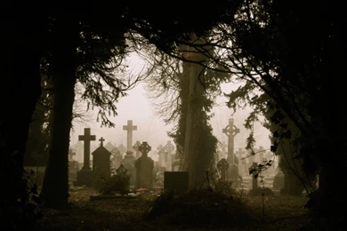 Dark Graveyard Wall