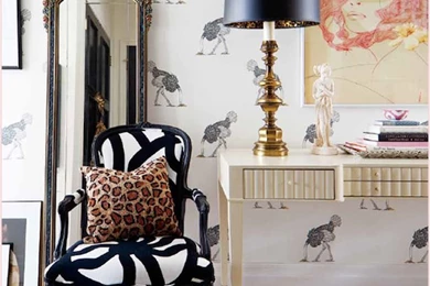 Beware The Moon Ostrich Wallpapers   Eclectic   Entrance/foyer ...