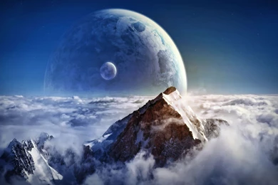 Big Mountain Top Over The Clouds   HD Winter Wallpapers