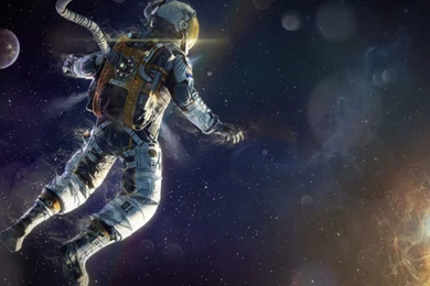 Hd Wallpapers Astronaut Lost In Dark Black Space Abstract Abstract ...