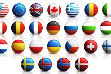 Germany Russia Sweden France Norway Hungary Canada Ireland Flags ...