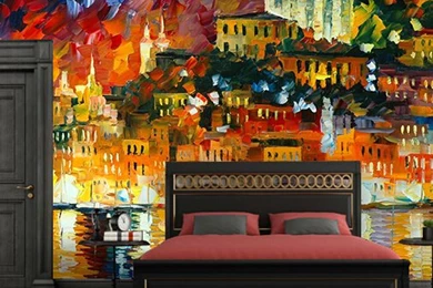 Custom Any Size 3D Wall Mural Wallpapers ,Retro Personality City ...