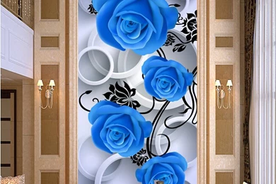 120CMX240CM Best Silk Wallpapers HD 3D Blue Rose Flower Large ...