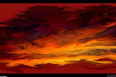 Red Sunset Paint Wallpapers