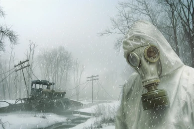 Stalker Apocalyptic Dark Gas Winter Mask People Snow Wallpapers ...