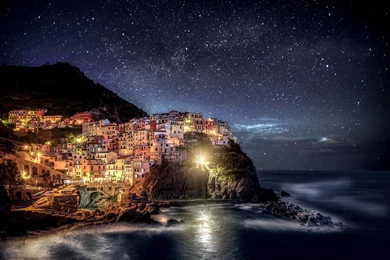 Italia Liguria Manarola Italy Liguria Manarola Cinque Terre Night ...