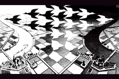 My Free Wallpapers   Artistic Wallpapers : Escher   Day And Night