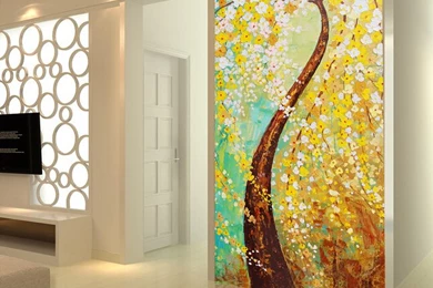 120X240CM Home Decorative Wall Decor Silk Wallpapers HD Pachira Oil ...