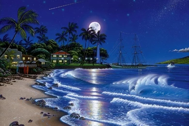 Tropical Seaside Abstract Landscape Free Desktop Backgrounds Free ...