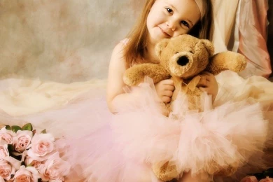 Pretty Cute Girl And Teddy Bear Wallpapers Free Desktop Backgrounds ...