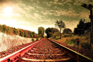 The Railway Railway HD Romantic Wallpapers 10 － Landscape ...