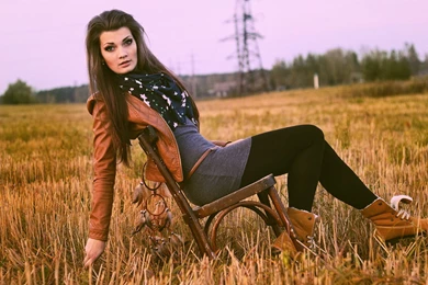 Lovely Girl Model Ford Mustang Car