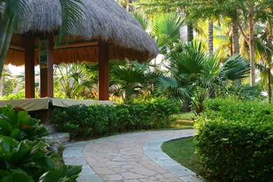 Road Landscape Wallpapers Beautiful Garden Plants Pavilion With ...