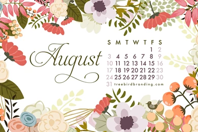 Desktop Wallpapers Calendar: August — Treebird Branding