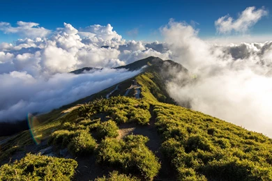 Path In The Clouds On Mountain Top Wallpapers