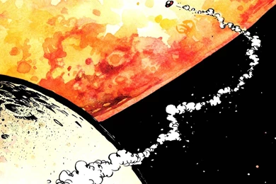 Black Space Red Yellow Planets Smoke Calvin And Hobbes Spacescape ...