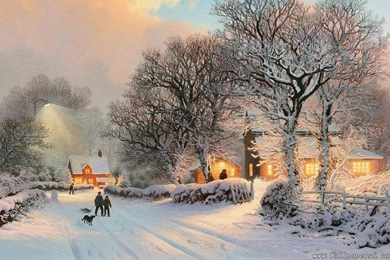 Winter Christmas Illustrations － Landscape Wallpapers   Free ...
