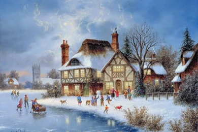 Winter Landscapes Paintings Wallpapers