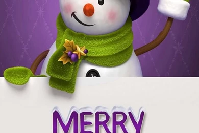Purple Stovepipe Hat Snowman   Merry Christmas Wallpapers