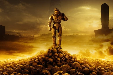Halo, Master Chief, Halo 3, Skull, Video Games, Artwork Wallpapers ...