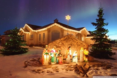 Outdoor Christmas Nativity Scene HD Desktop Wallpapers : Widescreen ...