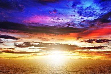 Sunsets: Lovely Sunset Colorful Sunlight Ocean Peaceful Sun ...