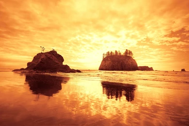 2880x1800 Beach Sundown Rocks Wallpapers