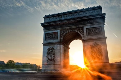 Arc De Triomphe Sunset Photo, Paris Wallpapers   National ...