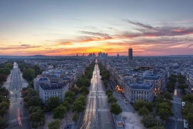 Download Wallpapers Paris, France. View From The Arc De Triomphe ...