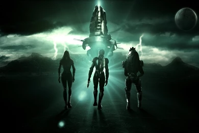 Hd Wallpapers Mass Effect Tali Zorah Characters Spaceship Sky ...