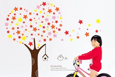 50*70cm Wholesale 3pcs/lot Free Shipping Cute Star Tree Wall ...