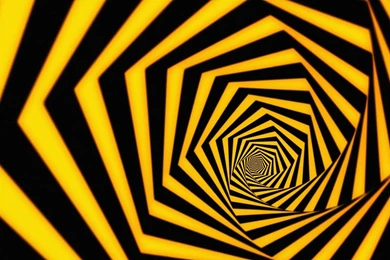 Wallpaper: Abstract, Vortex, Polygon, Yellow, Black Wallpapers