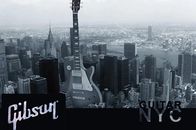 Guitar Wallpapers Gibson Les Paul New York City Effect Cool ...