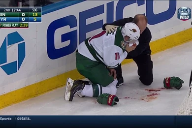 Aftermath Of Zach Parise Lifting Staal's Stick Into His Own Face ...