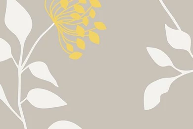 Branch Flower Warm Grey / Yellow Fabric Wallpapers   2ft X 4ft ...