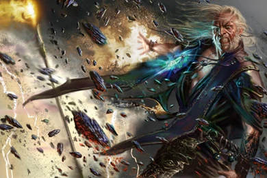 Wallpaper: Wizard, Magic, Man, Dust, Fire, Dark, Flash Lightning ...