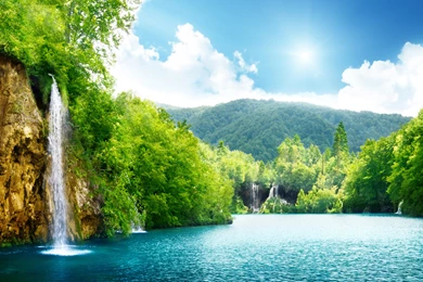 30 Mountain Waterfall Wallpapers Pictures