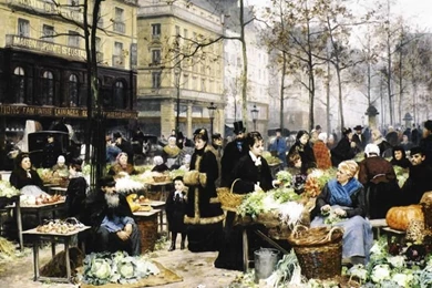 Market Day   Victor Gabriel Gilbert Oil Painting Wallpapers 1920 ...