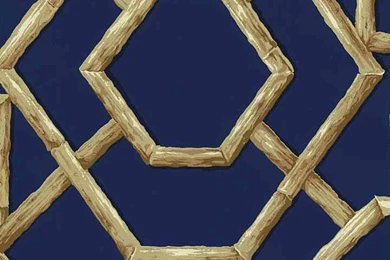 Bamboo Lattice Wallpapers In Navy