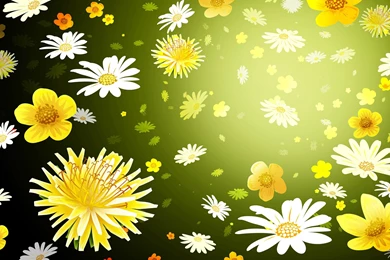 Download Wallpapers 3840x2400 Flowers, Graphic, Background, Daisies ...