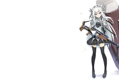 Rifles Guns Dress Long Hair Coffin White Hair Purple Eyes Anime ...