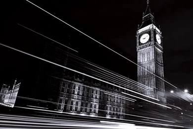 Black White Clock Tower Landscape Wallpapers HD / Desktop And ...