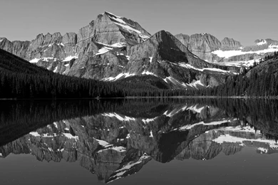 Nature & Landscape Black And White Mountain Lake Reflections ...