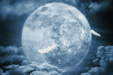 Fantasy Moon Cloud Feather Sky Planet HD Wallpapers, Desktop ...