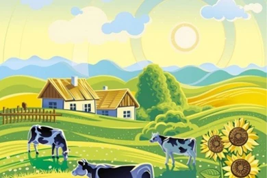 Rural Area Sunny Landscape Rural Farm Landscape Backgrounds About ...