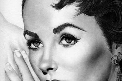 Full View And Download Hd Sketch Elizabeth Taylor Wallpapers