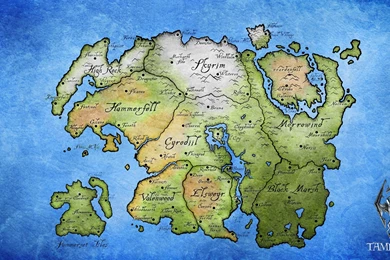Tamriel Map, The Elder Scrolls, The Elder Scrolls V, Skyrim, Game ...